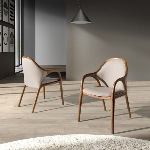 Contemporary dining chair - 4255 - Angel Cerdá - indoor / leather / upholstered