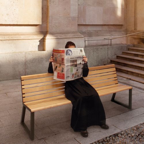 Contemporary public bench - H24 - URBANTIME - galvanised steel / steel / painted aluminum
