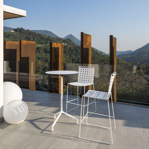 Contemporary bar chair - BUSY  - URBANTIME - outdoor / indoor / aluminum