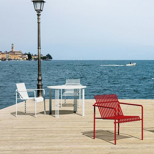 Contemporary chair - AMALFI LOUNGE .015 - URBANTIME - outdoor / metal / metal base