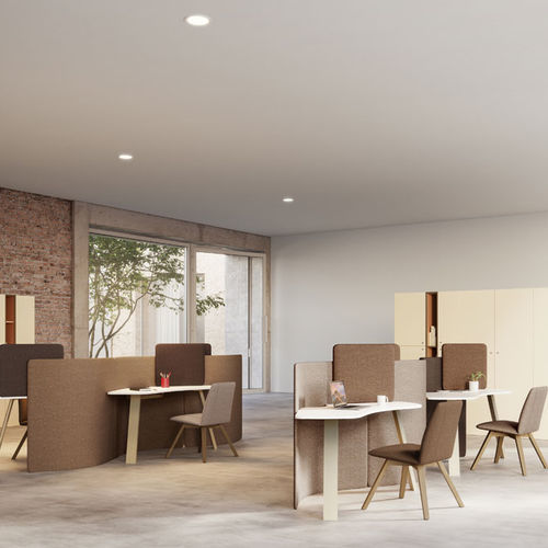 Free-standing desk - ECO SENSES - FAMO - contemporary / wooden / straight