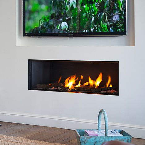 Gas fireplace - CLEAR 130 - Ortal USA - built-in / Single-sided / open hearth
