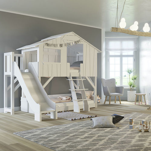 Playhouse bed - CABANE TOBOGGAN - MATHY BY BOLS - single / contemporary / child's