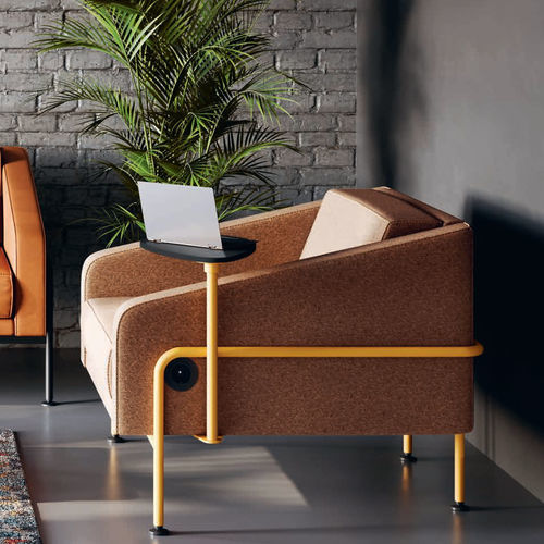 Contemporary armchair - COM4LOUNGE - Viasit GmbH - foam / fiberglass / steel