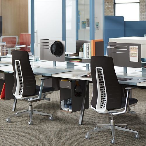 Contemporary office chair - FERN - Haworth - indoor / fabric / metal base