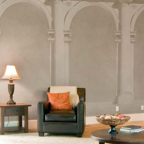 Traditional wallpaper - ROMAN COLUMN - Papiers de Paris - patterned / concrete look / sand