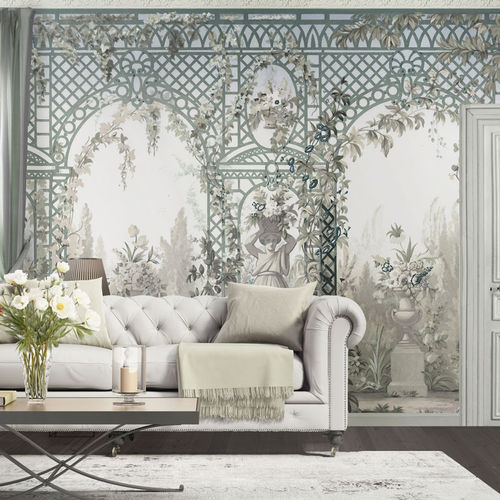 Traditional wallpaper - WINTER GARDEN - Papiers de Paris - nature pattern / scenic / wallpaper look