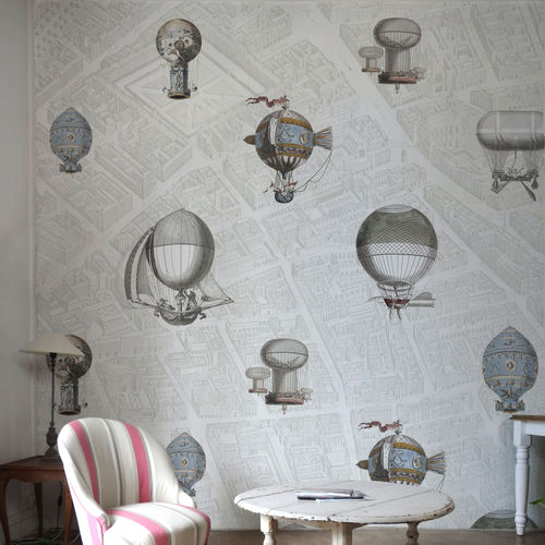 Contemporary wallpaper - PARIS BALLOONS - Papiers de Paris - patterned / map / wallpaper look
