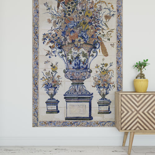 Contemporary wallpaper - EARTHENWARE VASE - Papiers de Paris - floral / wallpaper look / multi-color