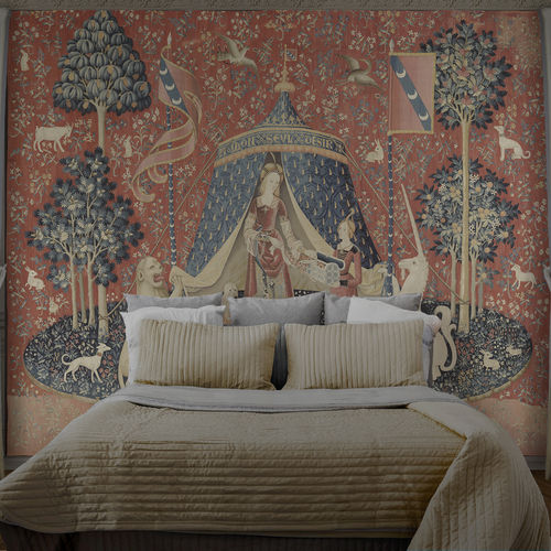 Traditional wallpaper - THE LADY AND THE UNICORN 1/5 - Papiers de Paris - scenic / wallpaper look / printed