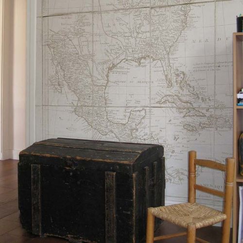 Traditional wallpaper - AMERICA 1788 - Papiers de Paris - panoramic / map / scenic
