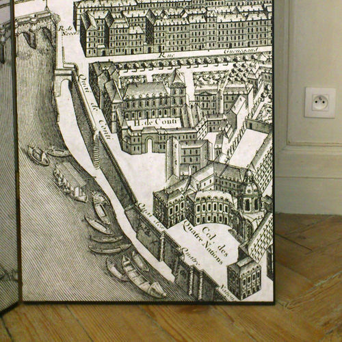 Contemporary screen - PARIS MAP 1739 - Papiers de Paris - wood / paper / gray