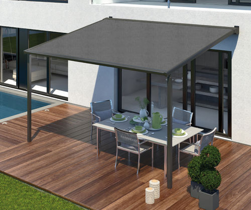 Wall-mounted pergola - LT66  - La Toulousaine - acrylic / aluminum / fabric canopy