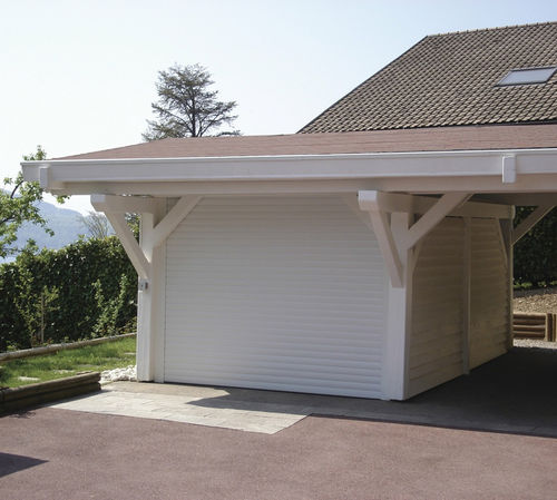 Roll-up garage door - La Toulousaine - aluminum / manual / automatic