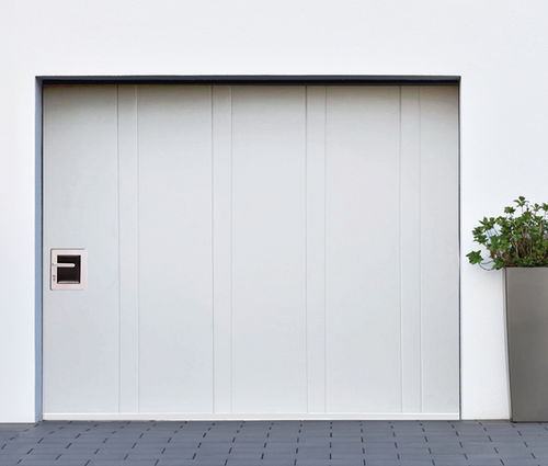 Sliding sectional garage door - La Toulousaine - steel / manual / automatic