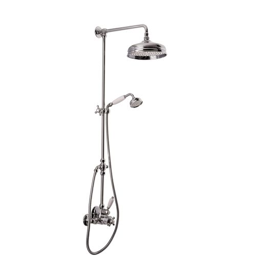 Thermostatic shower column - COLONIAL - CARIMALI design shower_space - stainless steel / chrome finish / wall-mounted