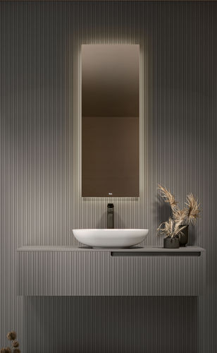 Wall-mounted bathroom mirror - HALO - Fiora - hanging / contract / modern