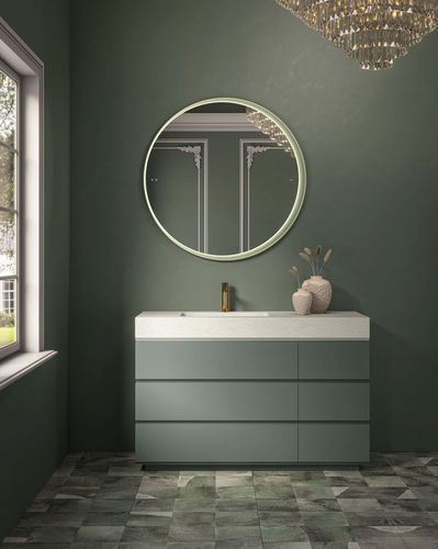 Wall-mounted bathroom mirror - MOTIF R - Fiora - for sanitary facilities / contemporary / round