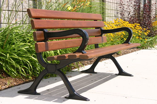 Traditional public bench - MLB100 - Maglin Site Furniture - ipe / cast aluminum / plastic