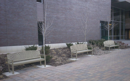 Traditional public bench - MLB450 - Maglin Site Furniture - ipe / steel / recycled plastic