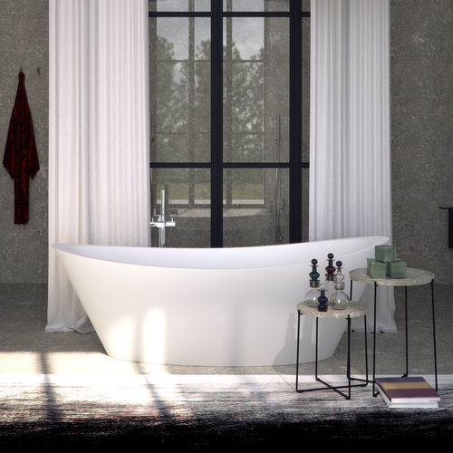 Oval bathtub - ORIGINE - SIGN - free-standing / Solid Surface / white