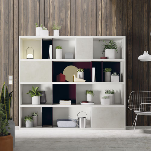 Free-standing bookcase - EST125 - VIVE - MUEBLES VERGE S.L. - modular / contemporary / lacquered wood