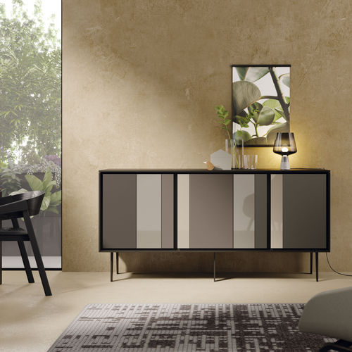 Contemporary sideboard - BOOK 05 - VIVE - MUEBLES VERGE S.L. - lacquered wood / glass / modular