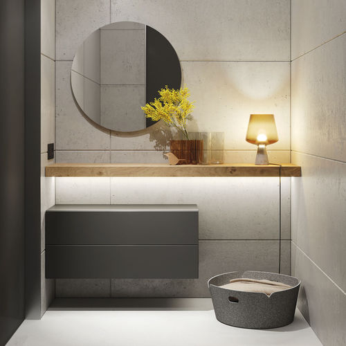 Contemporary entryway cabinet - ON RECIBIDOR 5 - VIVE - MUEBLES VERGE S.L. - wall-mounted / oak / lacquered wood