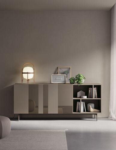 Modern sideboard - COMPACT APARADOR 9 - VIVE - MUEBLES VERGE S.L. - matte lacquered wood / lacquered glass / crystal
