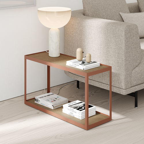 Contemporary side table - KUB 1 - VIVE - MUEBLES VERGE S.L. - wood veneer / lacquered metal base / rectangular