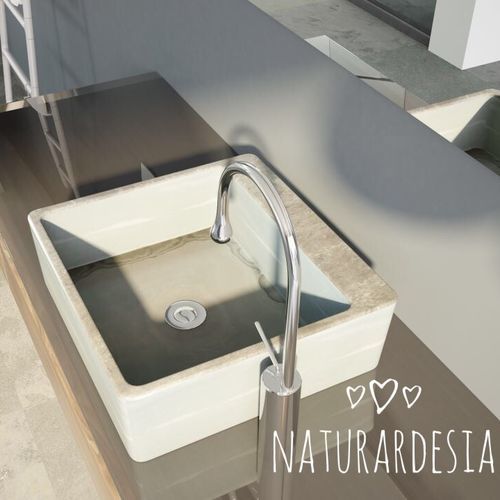 Wall-mounted washbasin - VIRGINIA - MAP Slate Srl - slate / custom / square