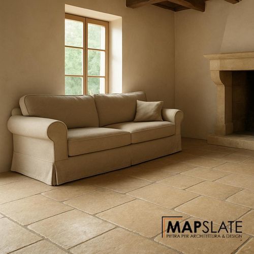Natural stone paving slab - COTTAGE YELLOW  - MAP Slate Srl - indoor / living room / for entryways
