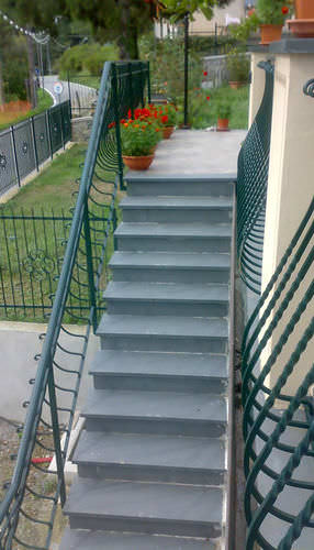 Straight staircase - MARE SLATE - MAP Slate Srl - stone step / outdoor ...