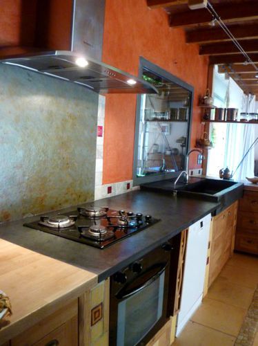Natural stone kitchen worktop - KITCHEN TOP MULTICOLOR SLATE  - MAP Slate Srl - kitchen