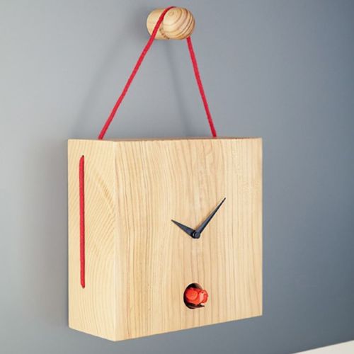 Contemporary clock - TOITURE - DIAMANTINI & DOMENICONI - wall-mounted / analog / wooden