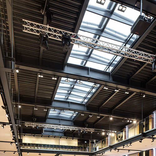 Flat roof skylight - RIDGELIGHT WITH BEAMS - VITRAL - double-glazed / with skylight frame / glass