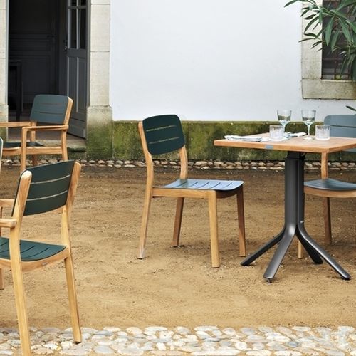 Contemporary restaurant chair - LODGE - VLAEMYNCK - outdoor / indoor / lacquered aluminum
