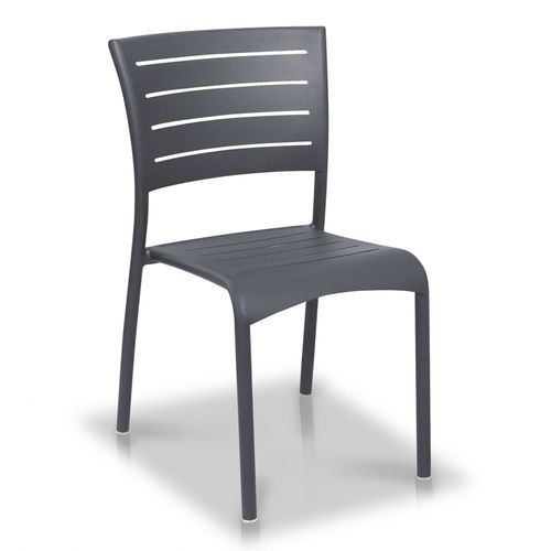 Contemporary restaurant chair - MADISON - VLAEMYNCK - outdoor / lacquered aluminum / aluminum base
