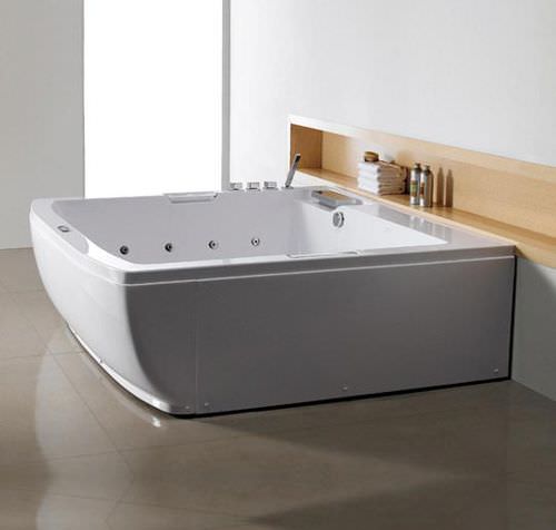 Square bathtub - AMORE: ROMANCE MONROE - HSIL Limited (Hindware) - free-standing / porcelain / hydromassage