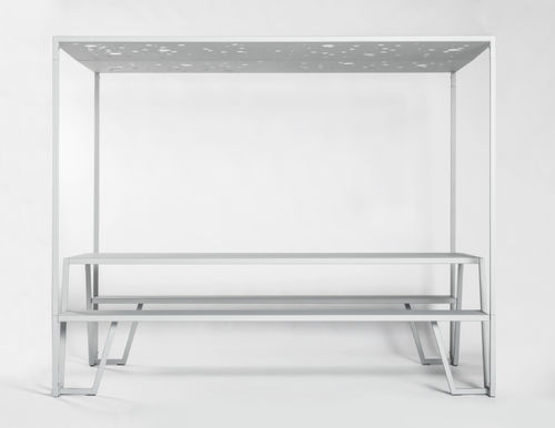 Contemporary picnic table - PICNIC IN THE SHADOW - Cassecroute - steel / rectangular / for public space