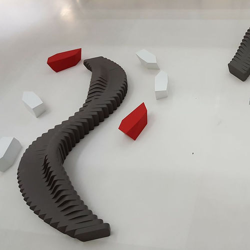 Original design public bench - CLIFFY  - SIXINCH Furniture - Design - Foamcoating - coated foam / with backrest / without armrests