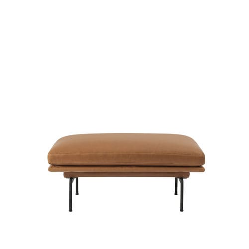 Contemporary pouf - OUTLINE - Muuto - fabric / leather / rectangular