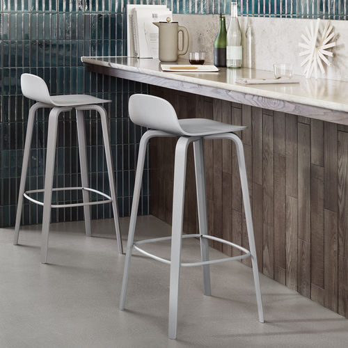 Contemporary bar stool - VISU - Muuto - oak / ash / foam