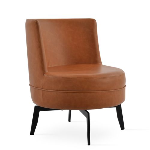 Contemporary fireside chair - HILTON - sohoConcept - leather / upholstered / black