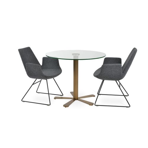 Contemporary dining table - DAISY - sohoConcept - walnut / lacquered wood / ash