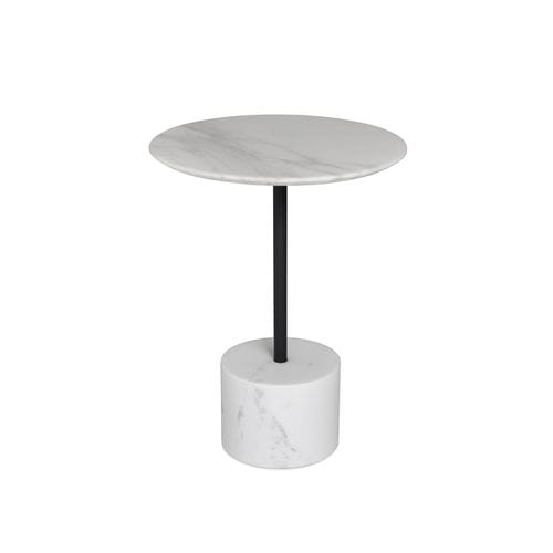 Contemporary pedestal table - LISA - sohoConcept - painted metal / marble / round
