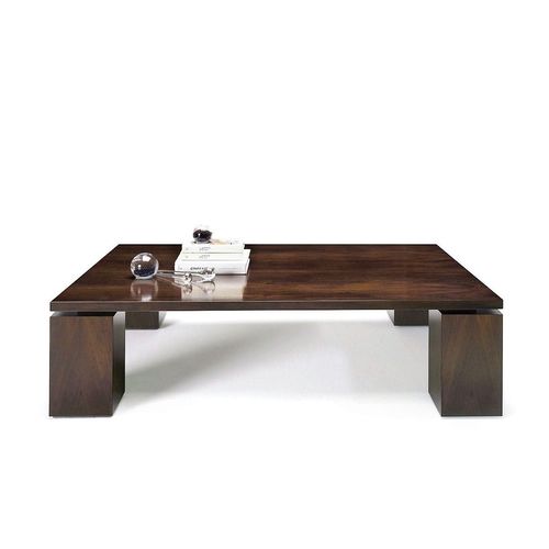 Contemporary coffee table - T-848 - ArtesMoble - walnut / iron / wooden base