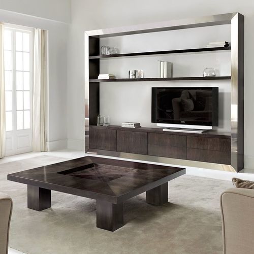 Contemporary coffee table - T-870 - ArtesMoble - walnut / wooden base / rectangular