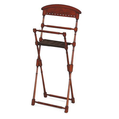 Floor-mounted valet stand - T-469 - ArtesMoble - beech / leather / classic