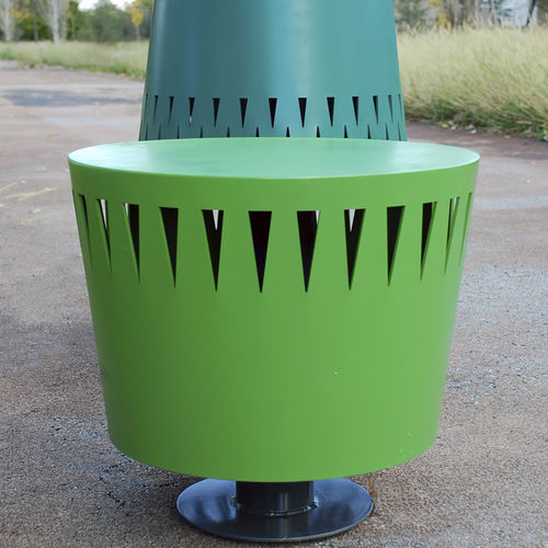Contemporary stool - TEAM+ - FREPAT URBAN EQUIPMENT - galvanised steel / steel base / COR-TEN® base